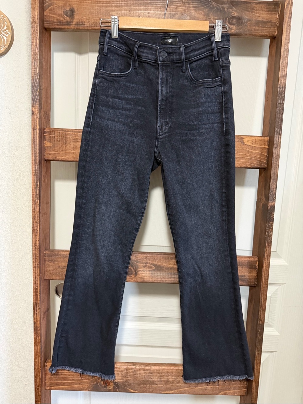 MOTHER ‘The Hustler Ankle Fray’ Black Jeans - 27